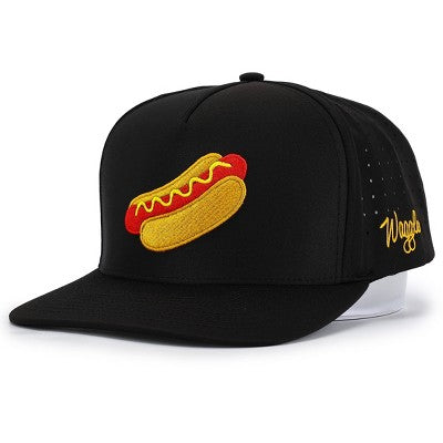 Waggle Adult Polyester Glizzy Baseball Hat - Black