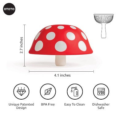 Ototo XL Fungilicious Kitchen Funnel: Collapsible BPA-Free Silicone, Dishwasher-Safe, Red & White