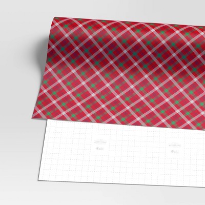 40" 220 sq ft Christmas Roll Wrap Red and Green Plaid - Wondershop (LOCAL PICKUP ONLY)