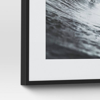16" x 16" Matted to 12" x 12" Elevated Aluminum Poster Frame Black - Threshold: Modern Wall Decor, Metal Square Display