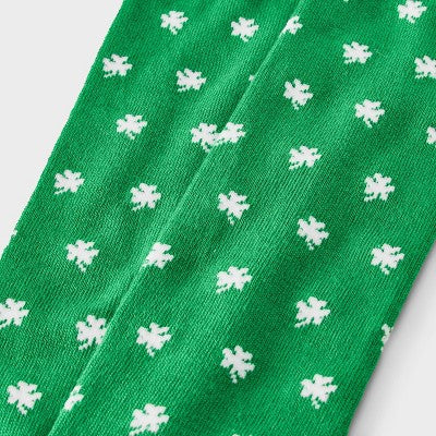 Women's Mini Shamrock St. Patrick's Day Knee High Socks - Green/White 4-10