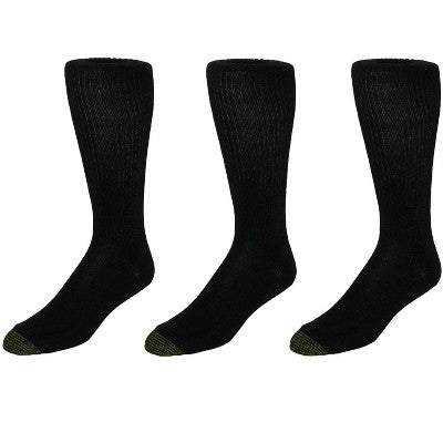 Gold Toe Men's Mid Calf Fluffies Socks (Pack of 3), Black