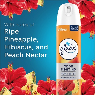 Glade Odor Fighting Soft Mist Aerosol Room Air Freshener - Hawaiian Breeze - 8oz