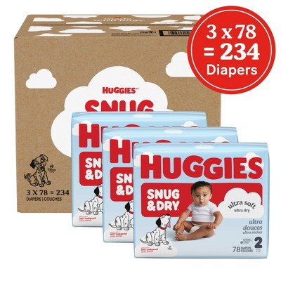 single sleeve-Huggies Snug & Dry Ultra Soft Diapers - Size 2 - 78ct