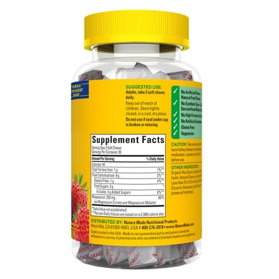 Nature Made Magnesium Chew Dietary Supplement Chewables - 40ct: Gluten-Free, No Artificial Flavors, No High Fructose Corn Syrup