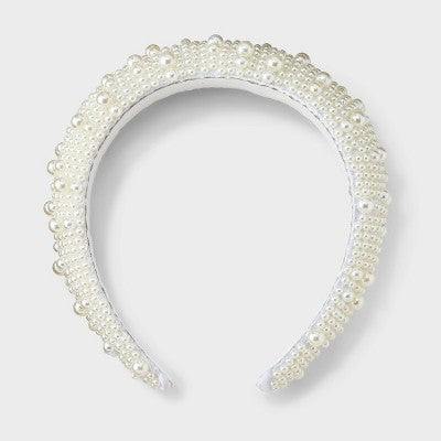 Padded Pearl Hair Headband - A New Day Ivory