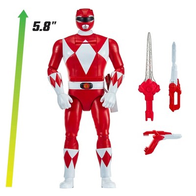 Mighty Morphin Power Rangers Re-Ignition Auto-Morphin Red Ranger 6" Action Figure with Head-Flipping Morph Feature and Weapons Accessories