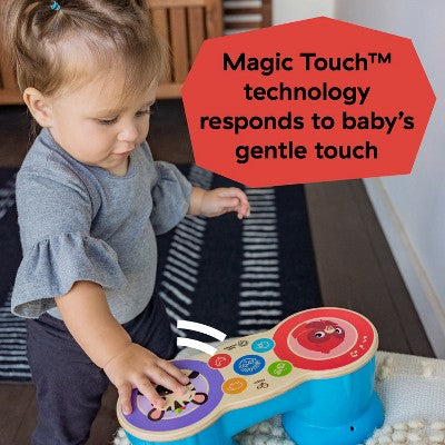 Baby Einstein Upbeat Tunes Magic Touch Wooden Drum Musical Toy: Volume Control, Shapes and Colors Learning