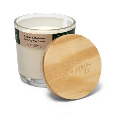 2-Wick Cedar & Balsam 100% Soy Wax Candle - 8oz - Everspring