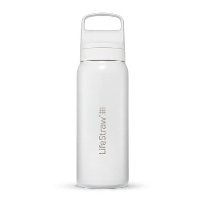 LifeStraw Go Series Stainless Steel Water Filter Bottle Polar White