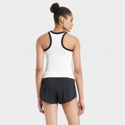 Women's Highneck Racerback Tank Top - All In Motion White L