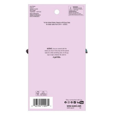 scunci Mixed Fabric Claw Clips - 3ct