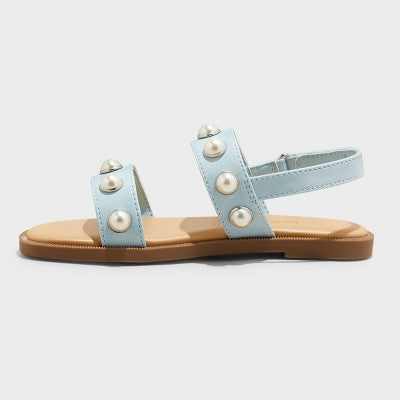 Toddler Girls Selene Pearl Sandals - Cat & Jack Blue 6T