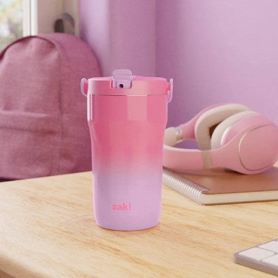 Zak Designs 14 fl oz Stainless Steel Tumbler - Pink/Purple Ombre