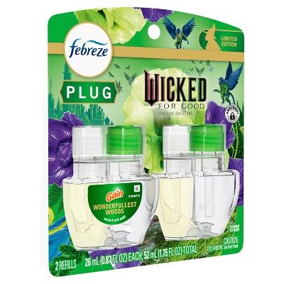 Febreze Plug Dual Refills Wicked Gain Wonderfullest Woods Air Freshener - 1.75 fl oz/2ct