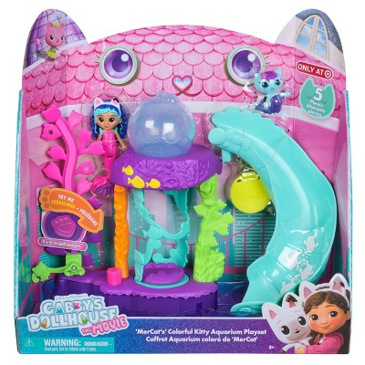 Gabby's Dollhouse: The Movie, MerCat's Colorful Kitty Aquarium Playset with Figures & Accessories