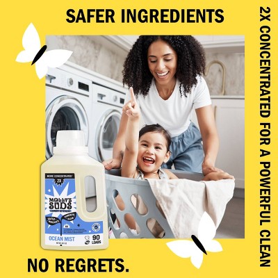 Molly's Suds Liquid Laundry Detergents 90 Loads - Ocean Mist - 46 fl oz: Sensitive, High Efficiency, Vegan Formula
