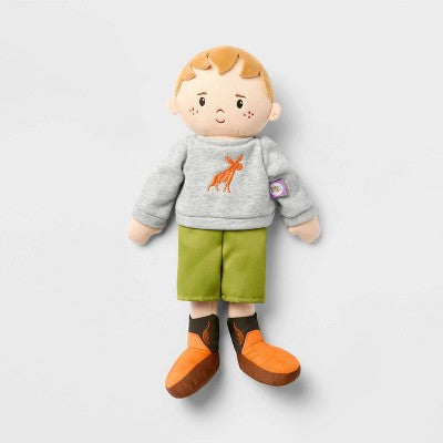 15" Soft Toddler Brown Hair Doll - Gigglescape: Straight Hair, Polyester Material, Character Theme