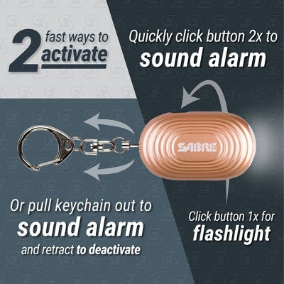 Sabre 2-in-1 Personal Alarm Light Rose Gold