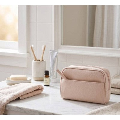 Gartner Studios Double Zip Canvas Light Pink Pencil Pouch