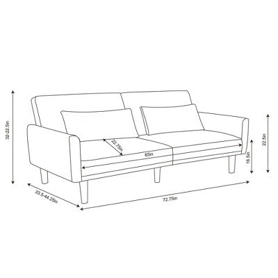 72" Mid Century Modern Futon Sofa Corduroy Dark Green - Room Essentials (LOCAL PICKUP ONLY)