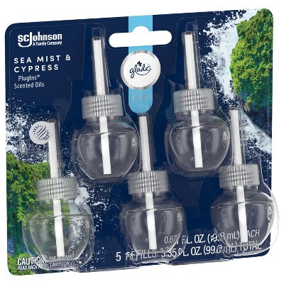 Glade PlugIns Scented Oil Air Freshener Refills - Sea Mist & Cypress - 3.35 fl oz/5pk