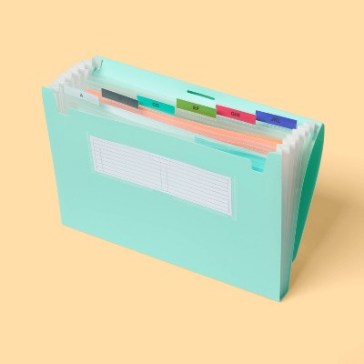 6 Pocket Expanding File Folder Letter Size Teal - up&up