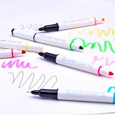 Scribble Stuff 8ct Doubled Ended Highlighter Marker/Fine Tip Pen