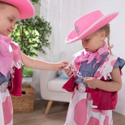 Melissa & Doug Cowgirl Role Play Costume Set (5pcs) - Skirt, Hat, Vest, Badge, Scarf: Toddler Western Apparel (LOCAL PICKUP ONLY)