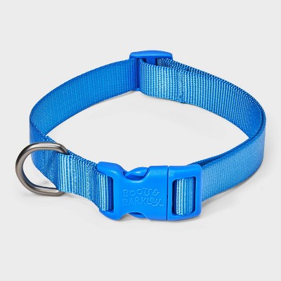 Basic Adjustable Dog Collar with Matching Buckle - M - Blue - Boots & Barkley