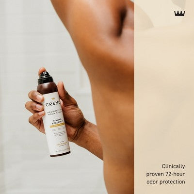 Cremo Deodorizing Body Spray - Italian Bergamot - 3.5 fl oz: Fresh Vetiver Scent, Whole Body Application