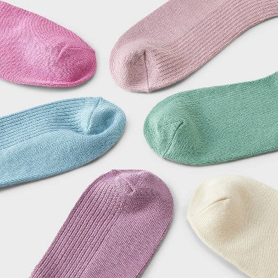 Girls' 6pk Super Soft Ankle Socks - Cat & Jack Blue M