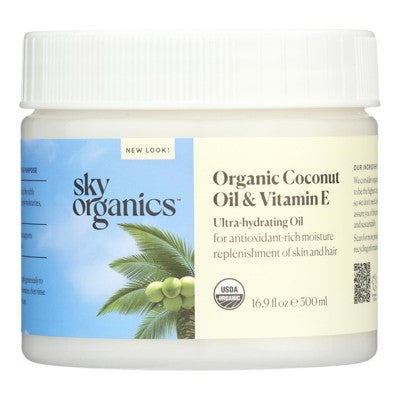 Sky Organics Organic Coconut Oil and Vitamin E Ultra-Hydrating Oil - 16.9 fz