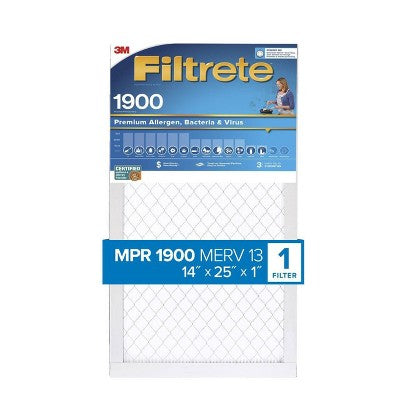 Filtrete 14''x25''x1'' Premium Allergen Bacteria and Virus Air Filter 1900 MPR: MERV 13 Electrostatic for Home Furnaces (LOCAL PICKUP ONLY)
