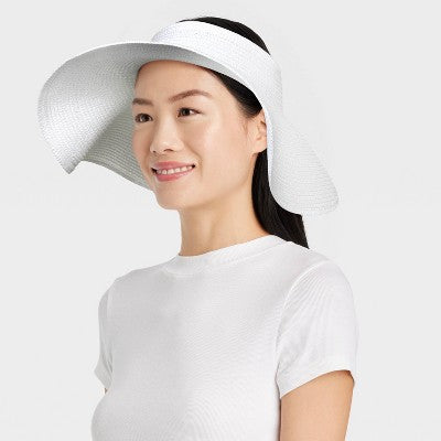 Womens Straw Visor Hat: Packable Midweight Woven Headwear