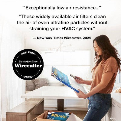 Filtrete 14x14x1 Premium Allergen Bacteria and Virus Air Filter 1900 MPR: MERV 13 Electrostatic for Home Furnaces