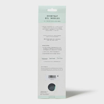 Fab Feet Women's by Foot Petals Everyday Gel Insole Cushions Black Trim To Fit - Size (6-10): Urethane Material