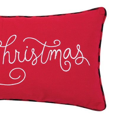 C&F Home Merry Christmas Applique & Embroidered Small/Petite Accent Pillow, 10" x 20"