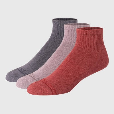 Hanes Originals Premium Men's SuperSoft Ankle Socks 3pk - Red/Mauve/Gray 6-12: Arch Support, Cushioned Sole