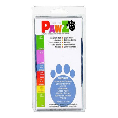 Pawz 12pc Rubber Dog Boots - Blue M