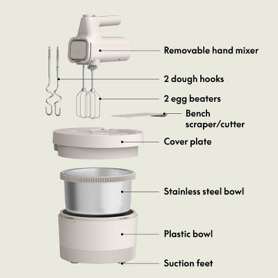 bella 3.5qt Hand and Stand Mixer Oatmilk