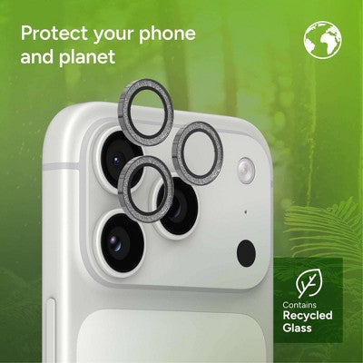 ZAGG Apple iPhone 17 Pro Max/Pro, 16 Pro Max/Pro, 15 Pro Max/Pro Camera Rings Lens Protector - Glitter