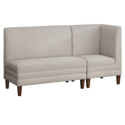 Lifestorey 2pc Phillips Upholstered Breakfast Nook Set Beige (LOCAL PICKUP ONLY)