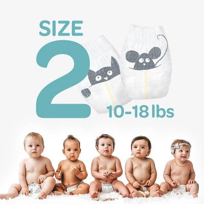 Parasol Clear+Dry Natural Disposable Diapers - Size 2 - 12ct