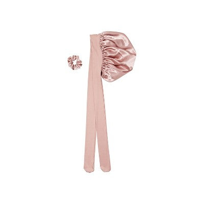 Kiss Colors & Care Silky Satin Bonnet with Tie Band Edge - Dust Pink - XL - 2ct