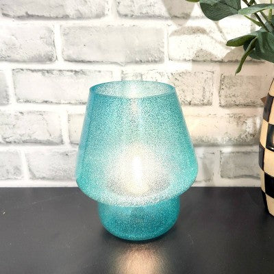 National Brand Glitter LED Mushroom Lamp Teal