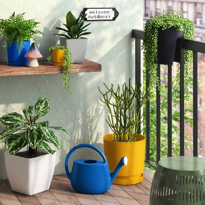 Recycled Resin Indoor Outdoor Planter Pot Blue 6"x6"x6" - Room Essentials