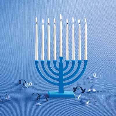 45ct 5.5" Menorah Hanukkah Menorah Wax Candles White Pearlized - Spritz