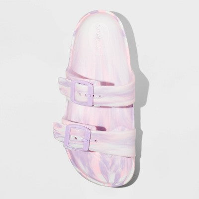 Girls' Noa Blown EVA Footbed Sandals - Cat & Jack Blue/Purple 13