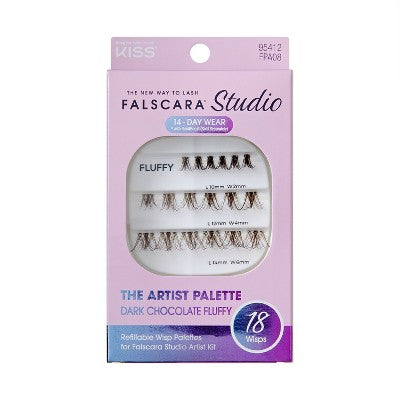 KISS Products Falscara Studio Lash Extension Kit - Dark Chocolate Fluffy -18ct